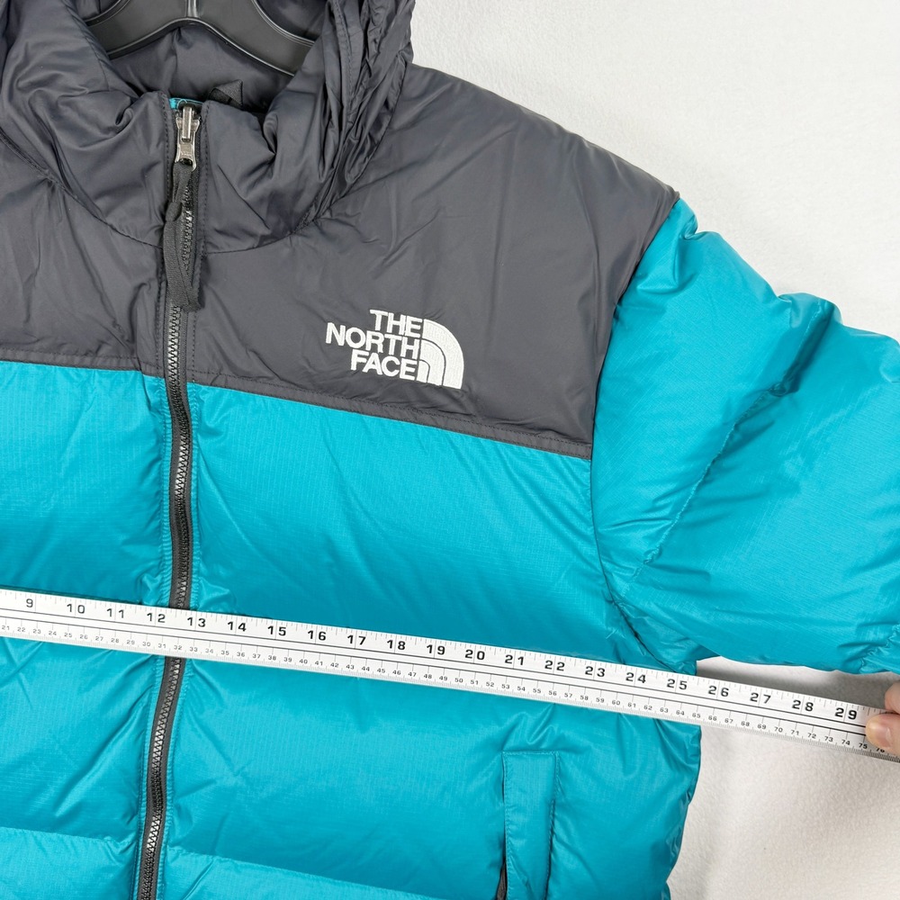 The North Face Nuptse Jacket Size 2X‎ Womens Plus Harbor Blue Hidden Hood NWT - Picture 7 of 14
